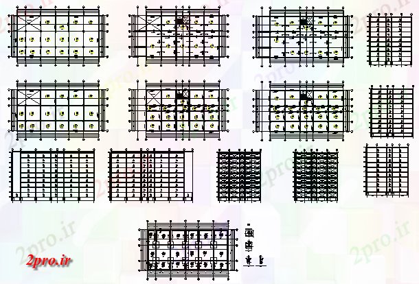 دانلود نقشه پلان مقطعی ساختار طراحی ساختمان طراحی (کد61588)