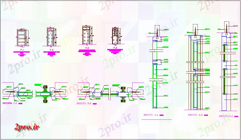 دانلود نقشه جزئیات طراحی در و پنجره  طراحی درب تخته سه لا را با  مقطعی (کد61608)