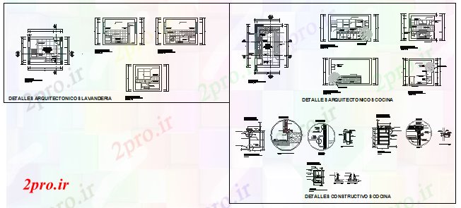 دانلود نقشه آشپزخانه جزئیات معماری سازنده و آشپزخانه طراحی (کد61623)