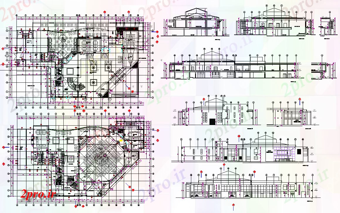 دانلود نقشه ساختمان دولتی ، سازمانی جزئیات کنفرانس دولت سالن پروژه 38 در 68 متر (کد61691)
