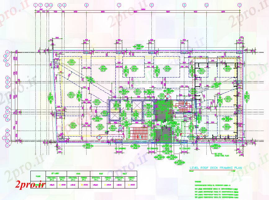 دانلود نقشه ساختمان مرتفعطرحی اتصال 22 سطح سقف عرشه 24 در 53 متر (کد61766)