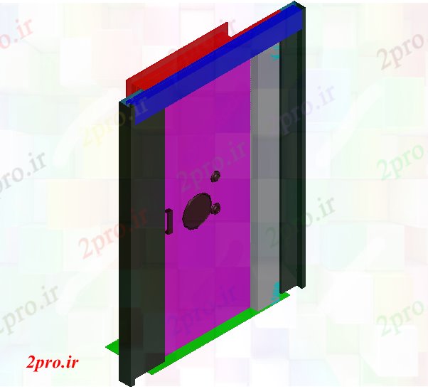 دانلود نقشه جزئیات طراحی در و پنجره  مدل تریدی از طراحی درب (کد61768)