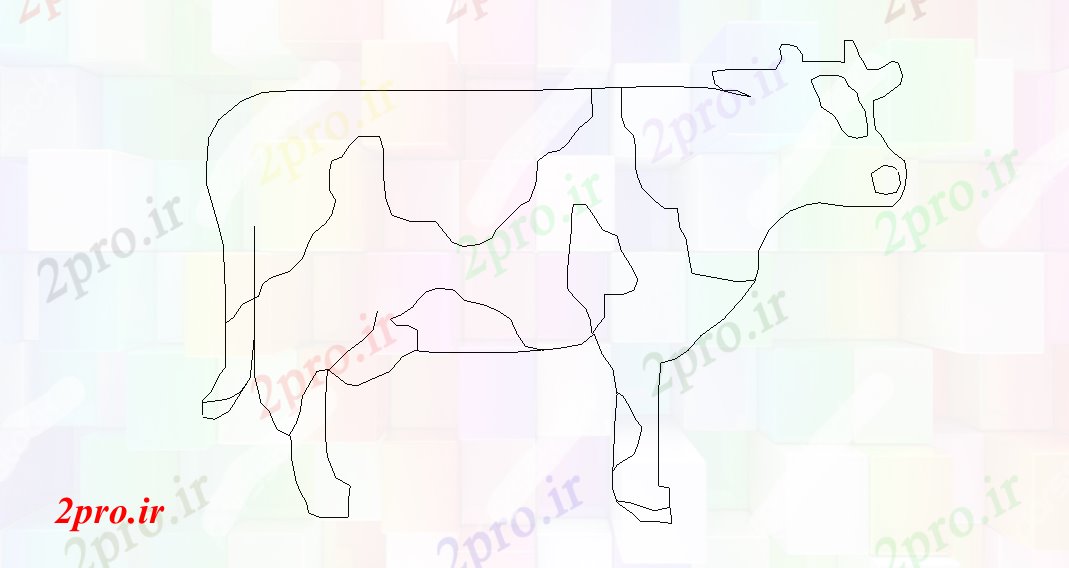 دانلود نقشه بلوک حیوانات گاو (کد61787)