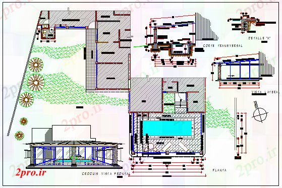 دانلود نقشه باشگاه طرحی های معماری برای ساختمان ها برای با عرشه 6 در 12 متر (کد61804)