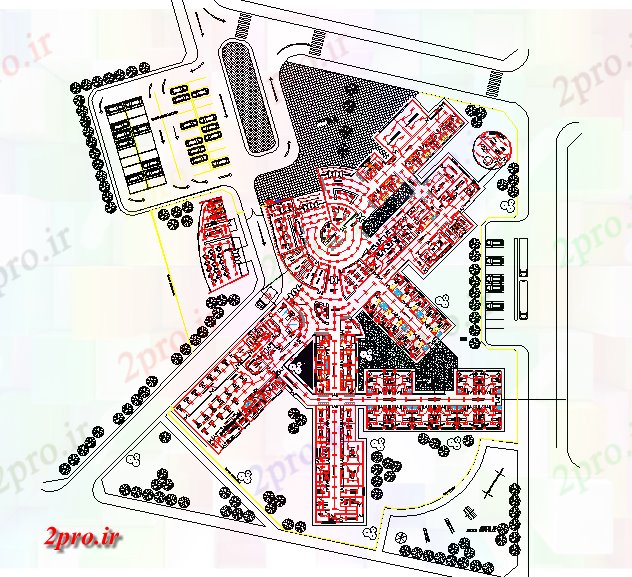 دانلود نقشه بیمارستان -  درمانگاه -  کلینیک طرحی بیمارستان طرحی جزئیات (کد61855)