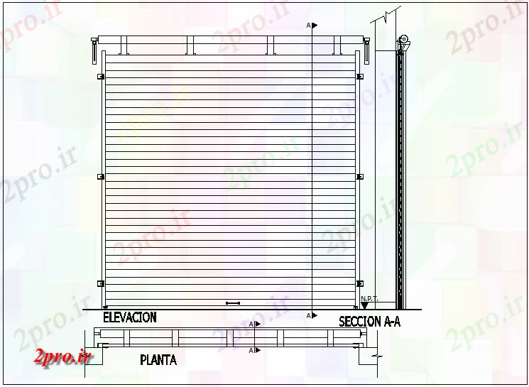 دانلود نقشه جزئیات طراحی در و پنجره  طراحی درب رول با رول و  مقطعی (کد61881)