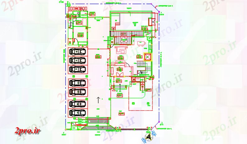 دانلود نقشه مسکونی ، ویلایی ، آپارتمان خانه طرحی بندی طرح 24 در 33 متر (کد61902)