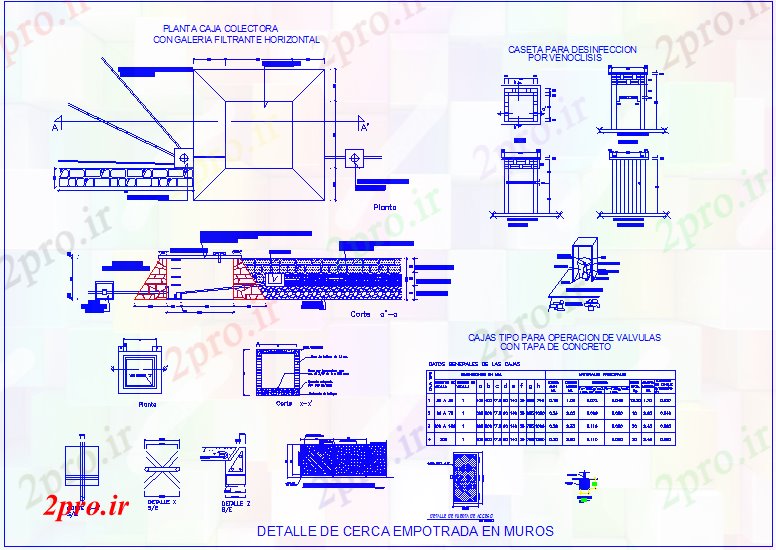 دانلود نقشه جزئیات ساخت و ساز  ساخت و ساز از جعبه کلکتور با  جزئیات (کد61911)