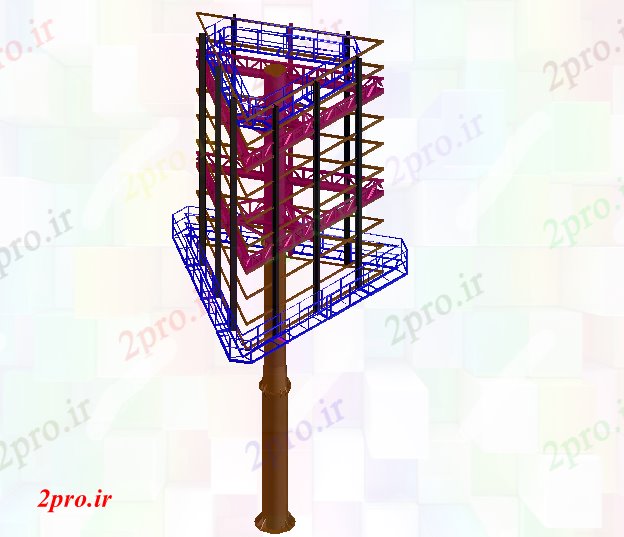 دانلود نقشه جزئیات ساختار تبلیغات هیئت مدیره برج طراحی تریدی    (کد61917)