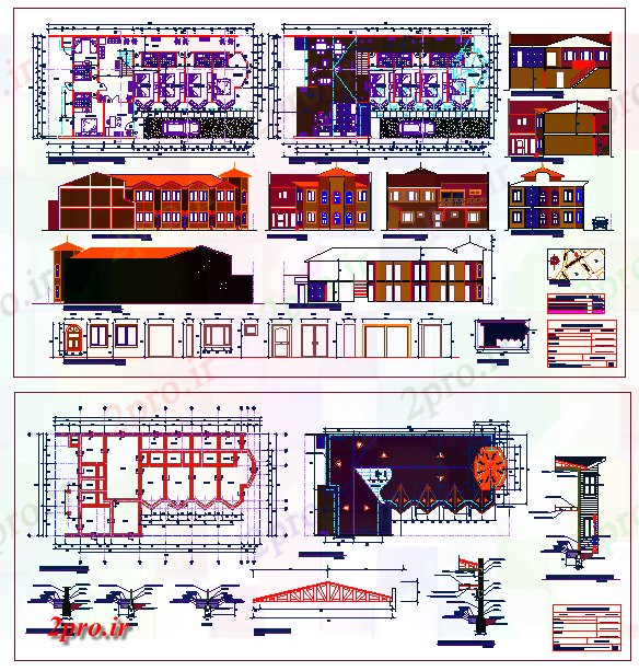دانلود نقشه دانشگاه ، آموزشکده ، مدرسه ، هنرستان ، خوابگاه - طرحی خوابگاه چوبی با طرحی بندی و نمای 12 در 24 متر (کد61933)