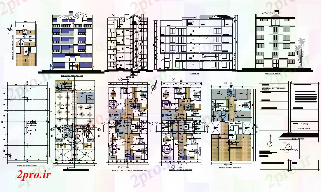 دانلود نقشه مسکونی  ، ویلایی ، آپارتمان   مسکونی  ، ویلایی ، آپارتمان  نمای  (کد61989)