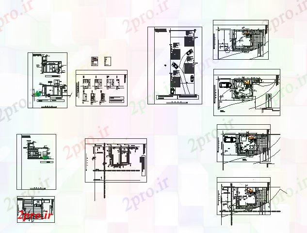 دانلود نقشه مسکونی  ، ویلایی ، آپارتمان  آپارتمان اتاق نشیمن - خانه در تابستان (کد62023)