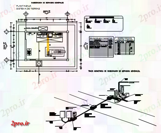 دانلود نقشه نمای ایزومتریک از substtstion از خدمات عمومی drawig disign (کد62031)