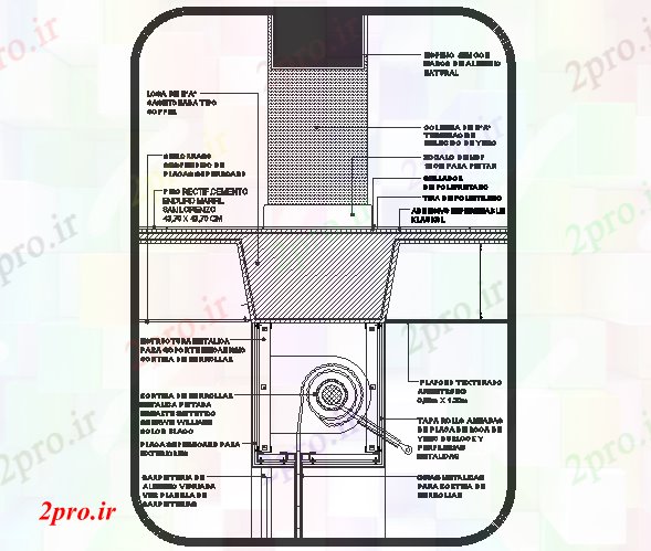 دانلود نقشه جزئیات ساخت و ساز جزئیات ساخت و ساز فلز سایه پرده (کد62070)