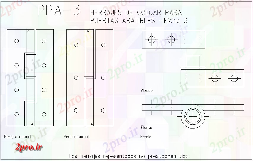 دانلود نقشه جزئیات طراحی در و پنجره  لولا با جزئیات برای طراحی درب  (کد62082)