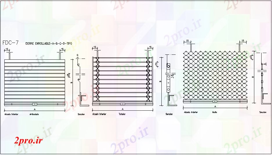 دانلود نقشه جزئیات طراحی در و پنجره  بسته شدن درب ثبت نام قادر نظر طراحی های مختلف  (کد62114)