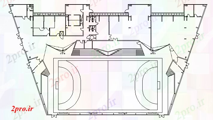 دانلود نقشه ورزشگاه ، سالن ورزش ، باشگاه سبد توپ ورزشی مرکز طراحی وسایل 94 در 160 متر (کد62161)