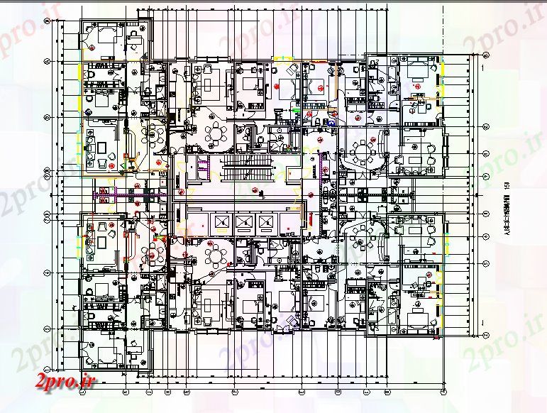 دانلود نقشه خانه مسکونی ، ویلاطرحی داخلی از 3 تخت BHK 33 در 34 متر (کد62169)
