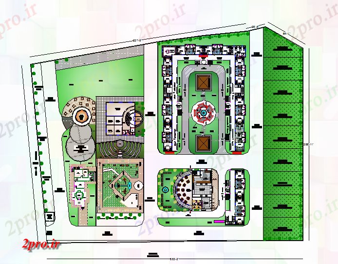 دانلود نقشه باشگاه طرحی چشم انداز از محل باشگاه وانجمن 36 در 45 متر (کد62227)