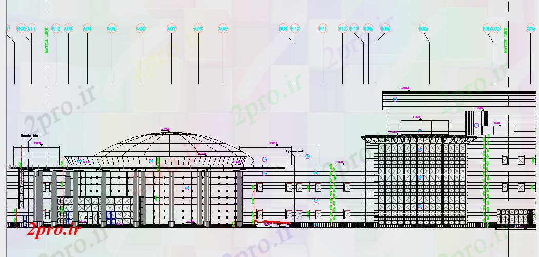 دانلود نقشه  ساختمان دولتی ، سازمانی طراحی معماری نمای از موزه (کد62248)