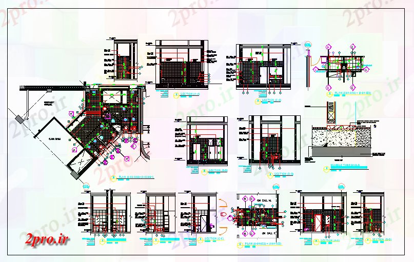 دانلود نقشه بلوک حمام و توالتتوالت عمومی طراحی و  نمای طرحی  (کد62270)