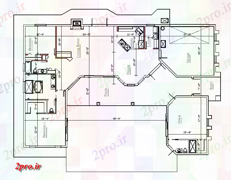 دانلود نقشه مسکونی ، ویلایی ، آپارتمان طرحی چیدمان خانه 15 در 22 متر (کد62278)