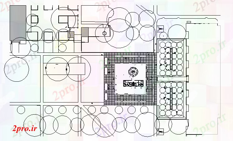 دانلود نقشه ساختمان دولتی ، سازمانی پروژه سالن سالن جزئیات 24 در 24 متر (کد62309)