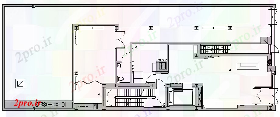 دانلود نقشه ساختمان اداری - تجاری - صنعتی شرکت طرحی دفتر 58 در 150 متر (کد62336)