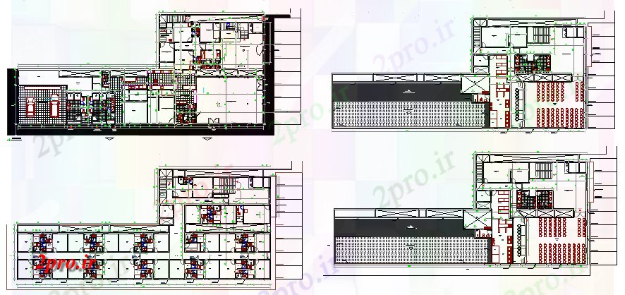 دانلود نقشه هتل - رستوران - اقامتگاه معماری هتل طرح 21 در 46 متر (کد62349)