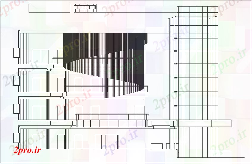 دانلود نقشه مسکونی  ، ویلایی ، آپارتمان   نمای طراحی خانه با   طبقه  (کد62351)