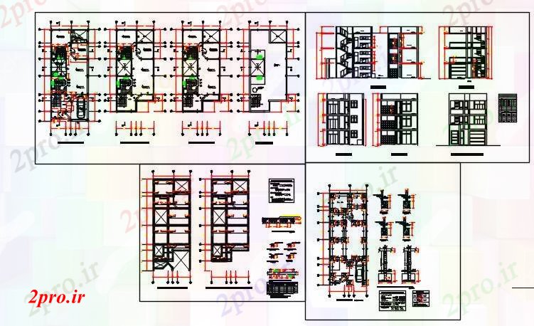 دانلود نقشه مسکونی ، ویلایی ، آپارتمان دان مسکن چند طراحی 7 در 15 متر (کد62404)