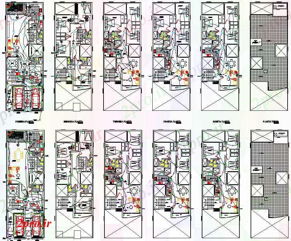 دانلود نقشه طراحی داخلی طرحی چیدمان برق طراحی خانه (کد62448)