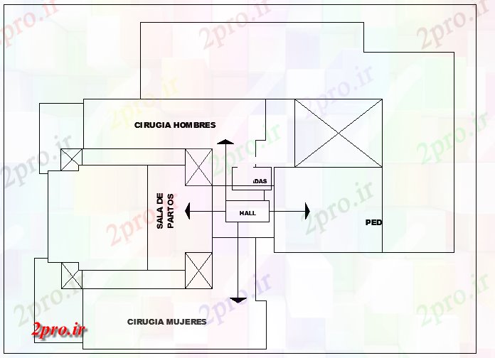 دانلود نقشه بیمارستان -  درمانگاه -  کلینیک طراحی از زنان و زایمان (کد62449)