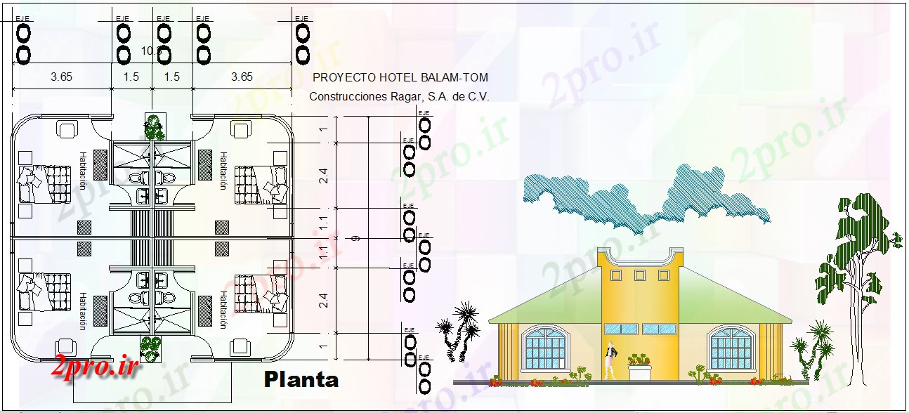 دانلود نقشه مسکونی ، ویلایی ، آپارتمان نما خانه و طرحی طراحی تمکین 9 در 10 متر (کد62485)