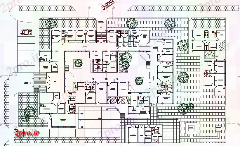 دانلود نقشه بیمارستان - درمانگاه - کلینیک معماری طرحی از مرکز بهداشت 36 در 60 متر (کد62505)