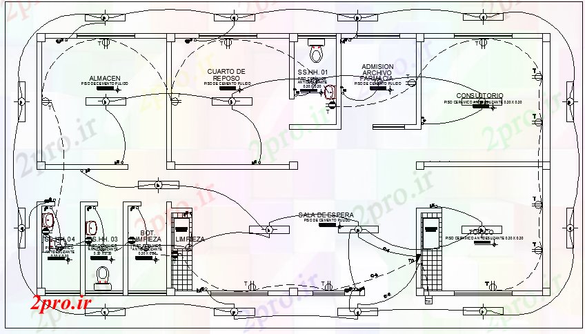 دانلود نقشه بیمارستان - درمانگاه - کلینیک طرحی پروژه درمانگاه و نمای 8 در 15 متر (کد62529)