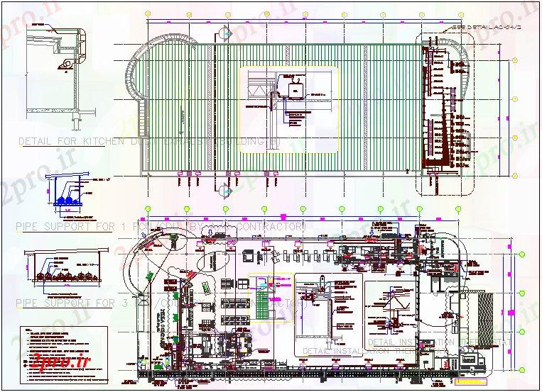 دانلود نقشه جزئیات لوله کشی هوا سیستم لوله طراحی از ساخت (کد62535)