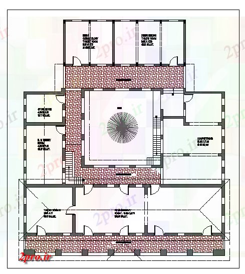 دانلود نقشه ساختمان دولتی ، سازمانی طراحی از یک خرید شهری مرکز 16 در 19 متر (کد62544)