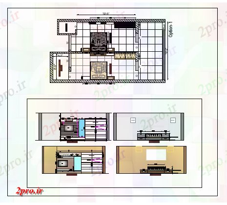 دانلود نقشه خانه مسکونی ، ویلاطرحی یک خانه با طراحی داخلی 6 در 11 متر (کد62546)