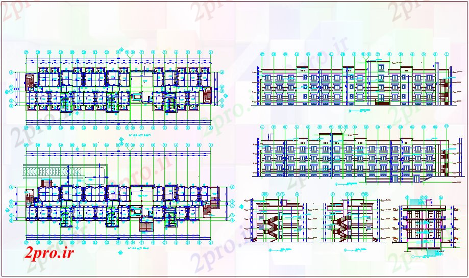 دانلود نقشه مسکونی  ، ویلایی ، آپارتمان  طرحی آپارتمان   و طراحی نما    (کد62567)