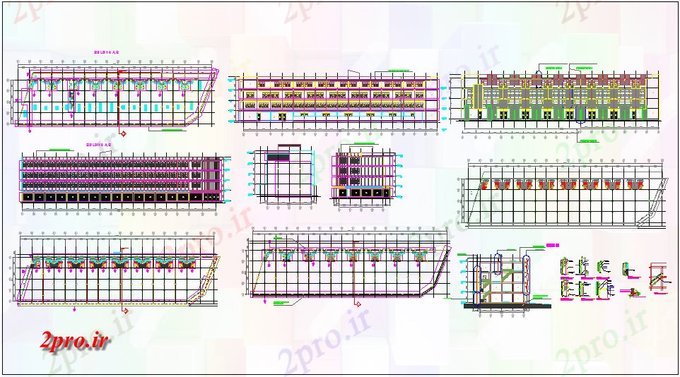 دانلود نقشه مسکونی  ، ویلایی ، آپارتمان  طرحی و نما  با  جزئیات ساختمان A و B  (کد62586)