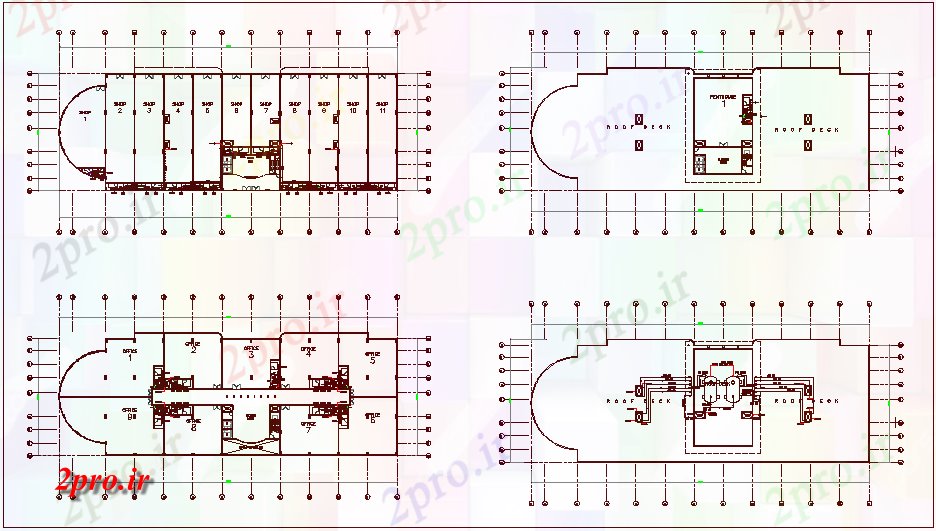 دانلود نقشه جزئیات لوله کشی  خط لوله آب با طرحی ساختمان تجاری (کد62629)