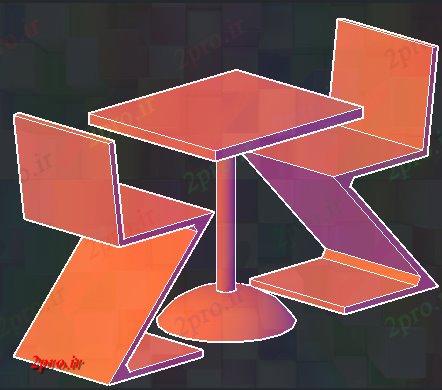 دانلود نقشه بلوک میز و صندلیصندلی ریتولد و Tablein تریدی (کد62644)