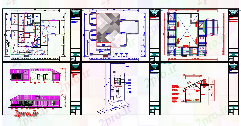 دانلود نقشه ساختمان دولتی ، سازمانی کتابخانه نقشه های معماری اتوکد 21 در 25 متر (کد62650)