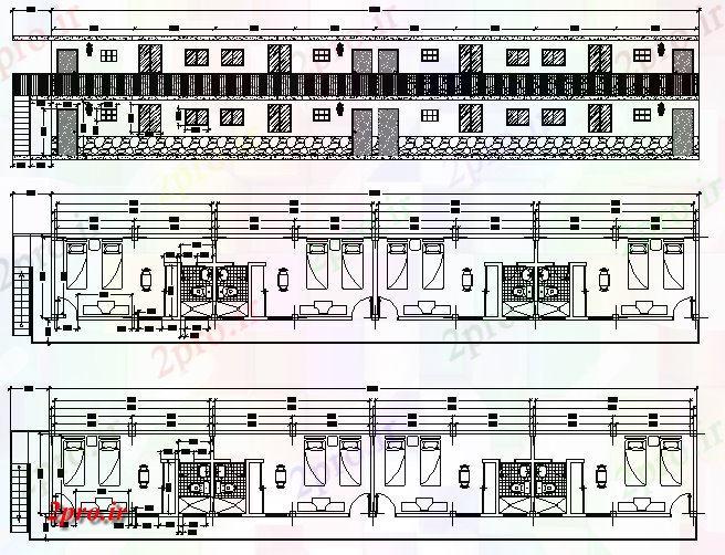 دانلود نقشه جزئیات ساخت و ساز  نوع اتاق ودیو نمای معماری طرحی  (کد62674)