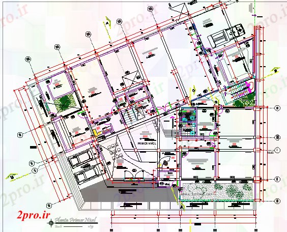 دانلود نقشه بیمارستان - درمانگاه - کلینیک طراحی معماری از بهداشت مرکز نمای 27 در 39 متر (کد62709)