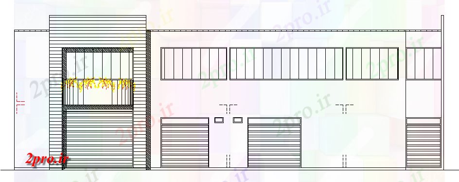 دانلود نقشه هایپر مارکت - مرکز خرید - فروشگاه طراحی فوق العاده بازار و نمای 24 در 46 متر (کد62717)