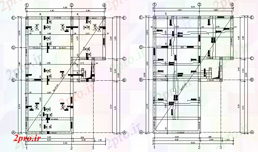 دانلود نقشه مسکونی ، ویلایی ، آپارتمان جزئیات ساخت و ساز از مجلس طرحی 9 در 13 متر (کد62729)