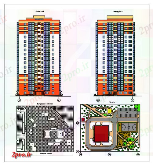 دانلود نقشه مسکونی  ، ویلایی ، آپارتمان  طراحی و بیرونی نما یک ساختمان مسکونی (کد62776)