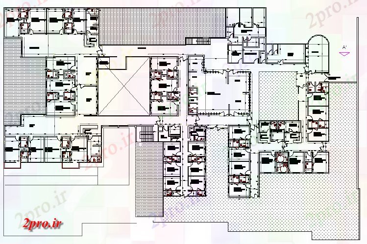 دانلود نقشه بیمارستان -  درمانگاه -  کلینیک بیمارستان چند طبقه پروژه نمای (کد62790)